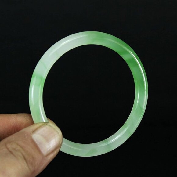 Natural Jade Bangle Women Men Gifts Hand Carved Polished Stone Jewelry - Picture 2 of 6